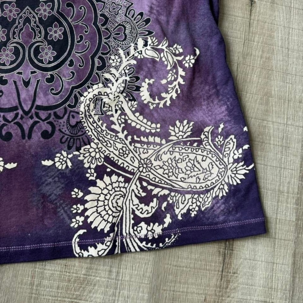 Y2K Dressbarn Henley Women's Plus Size 2X Purple Fairycore Paisley Indie Boho - Picture 2 of 8